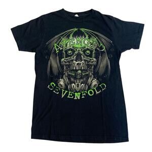 Avenged Sevenfold Vintage Band  T- Shirt Black Green Crew Neck Medium Adult